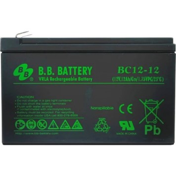 батареи АКБ B.B. Battery BC 12-12 (12В 12Ач) ДхШхВ 151x98x98 мм, масса 3.35 кг, клеммы F2 
