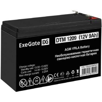 батареи Exegate ES252438RUS Аккумуляторная батарея DTM 1209 (12V 9Ah, клеммы F1)
