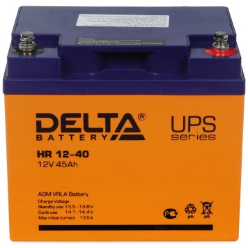 батареи Delta HR 12-40 (40 А\ч, 12В) свинцово- кислотный  аккумулятор  -1