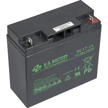 батареи АКБ B.B. Battery BC 17-12 (12В 17Ач) ДхШхВ 181х76х166 мм, масса 5.62 кг, клеммы B1