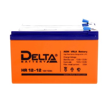 батареи Delta HR 12-12 (12 А\ч, 12В) свинцово- кислотный  аккумулятор-1