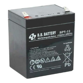 батареи АКБ B.B. Battery BP 5-12 (12V 5Ah) ДхШхВ 90х70х106 мм, масса 1.8 кг, клеммы F2-1