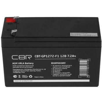 батареи CBR Аккумуляторная VRLA батарея CBT-GP1272-F1 (12В 7.2Ач), клеммы F1-2