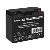 батареи Exegate ES255177RUS Аккумуляторная батарея DTM 1217 (12V 17Ah, клеммы F3 (болт М5 с гайкой))