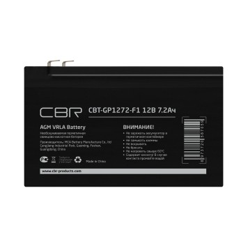 батареи CBR Аккумуляторная VRLA батарея CBT-GP1272-F1 (12В 7.2Ач), клеммы F1