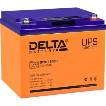 батареи Delta DTM 1240 L (40 А\ч, 12В) свинцово- кислотный аккумулятор  