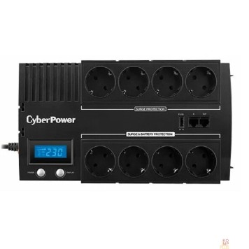 ИБП CyberPower BR1200ELCD ИБП {Line-Interactive, 1200VA/720W USB/RJ11/45/USB charger A  (4+4 EURO), 12В/5.8 Ач х 2}-1