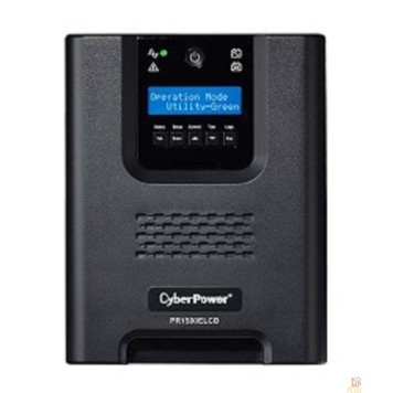 ИБП CyberPower PR1500ELCD ИБП {Line-Interactive, Tower, 1500VA/1350W USB/RS-232/EPO/SNMPslot (8 IEC С13), 12В/17 Ач х 2}