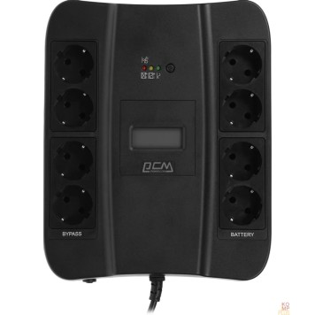 ИБП PowerCom Spider SPD-900U LCD ИБП {Line-Interactive, 900VA / 540W, 8xEURO: 4 с резервным питанием, 4 с фильтрацией, USB} (1168465)-2