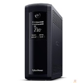 ИБП CyberPower VP1200ELCD ИБП {Line-Interactive, Tower, 1200VA/720W USB/RS-232/RJ11/45  (4 + 1 EURO), 12В/7,2 Ач х 2}