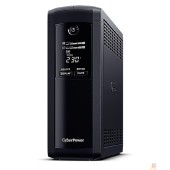 ИБП CyberPower VP1600ELCD ИБП {Line-Interactive, Tower, 1600VA/960W USB/RS-232/RJ11/45  (4 + 1 EURO), 12В/9 Ач х 2}