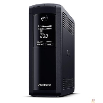 ИБП CyberPower VP1600ELCD ИБП {Line-Interactive, Tower, 1600VA/960W USB/RS-232/RJ11/45  (4 + 1 EURO), 12В/9 Ач х 2}