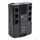 Бастион ИБП ИБП Бастион SKAT-UPS 800-AI-IN-1x9 {Line-interactive, 800/480Вт, USB/RJ-45, АКБ 1х 9Ач, сверху ЕВРО 3+3, реестр МПТ} (452)