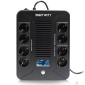 Смартватт SMARTWATT UPS SAFE PRO LCD 800 {линейно-интерактивный, 800/480 ВА/Вт, напольный/настенный, LCD дисплей, Shuko CEE7/4 - 8 шт. (4 шт. с резервным питанием, 4 шт. - сетевой фильтр} Смартватт SMARTWATT UPS SAFE PRO LCD 800 {линейно-интерактивный, 800/480 ВА/Вт, напольный/настенный, LCD дисплей, Shuko CEE7/4 - 8 шт. (4 шт. с резервным питанием, 4 шт. - сетевой фильтр}