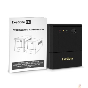 ИБП Exegate EX299952RUS ИБП ExeGate SpecialPro UNB-1000.LED.AVR.4SH (1000VA/700W, LED, AVR, 4*EU/Тип F(Schuko), батарея 12V 7.2Ah - 2 шт., металлический корпус, Black)-1