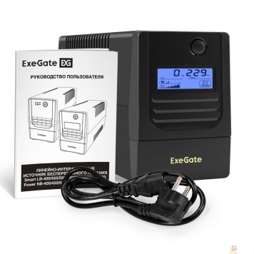 ИБП Exegate EX299630RUS ИБП ExeGate Smart LB-450.LCD.AVR.4C13 (450VA/270W, LCD, AVR, 4*C13, батарея 12V 4.5Ah, Black)-1