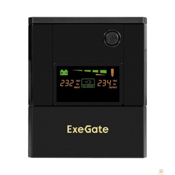 ИБП Exegate EX299826RUS ИБП ExeGate Smart LB-2200.LCD.AVR.8C13.USB (2200VA/1300W, цветной LCD, AVR, 8*C13, USB, батарея 12V 9Ah - 2 шт., металлический корпус, Black)-2