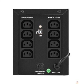 ИБП Exegate EX299948RUS ИБП ExeGate SpecialPro UNB-1000.LED.AVR.8C13.USB (1000VA/700W, LED, AVR, 8*C13, USB, батарея 12V 7.2Ah - 2 шт., металлический корпус, Black)-2