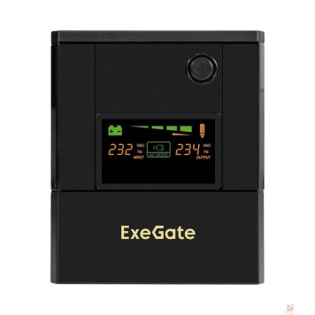 ИБП Exegate EX299950RUS ИБП ExeGate SpecialPro Smart LLB-1000.LCD.AVR.4SH (1000VA/700W, LCD, AVR, 4*EU/Тип F(Schuko), батарея 12V 7.2Ah - 2 шт., металлический корпус, Black)-1
