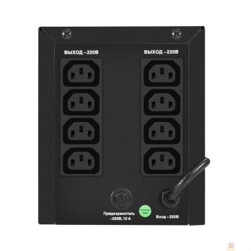 ИБП Exegate EX299947RUS ИБП ExeGate SpecialPro UNB-1000.LED.AVR.8C13 (1000VA/700W, LED, AVR, 8*C13, батарея 12V 7.2Ah - 2 шт., металлический корпус, Black)-2