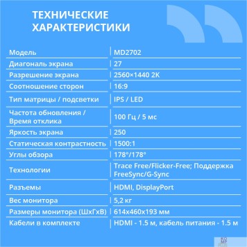 Монитор CBR LCD Монитор 27