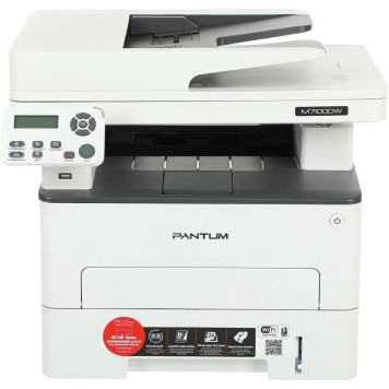 Pantum M7100DW МФУ лазерное ЧБ, А4, P/C/S, 33 ppm (max 60000 p/mon), 525 MHz, 1200x1200 dpi, 256 MB RAM, PCL/PS, Duplex, ADF50, paper tray 250 pages, USB, LAN, WiFi-1