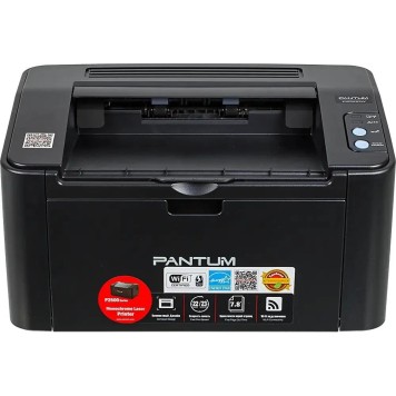 Pantum P2500W Принтер, Mono Laser, A4, 22стр/мин, 1200x1200 dpi, 128MB RAM, лоток 150 листов, USB, RJ45, Wi-Fi, черный корпус-1