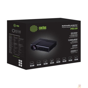 Проектор Cactus CS-PRO.09B.WXGA-A Проектор {LCD 3000Lm (1280x720) 2000:1 ресурс лампы:50000часов 2xUSB typeA 2xHDMI 4.7кг}-2