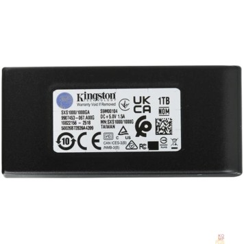 носитель информации Kingston Portable  SSD 1TB External  XS1000 BOC, Type-C/A, USB 3.2 Gen 2, R/W 1050/1000MB/s, 70x33x14mm, 69g., Black (60 мес)-1