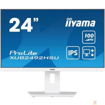 Монитор LCD Iiyama 23.8'' XUB2492HSU-W6 белый {IPS 1920x1080 100Hz 0.4ms HDMI DisplayPort USB M/M Pivot}