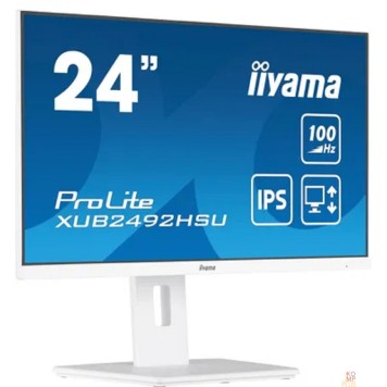 Монитор LCD Iiyama 23.8'' XUB2492HSU-W6 белый {IPS 1920x1080 100Hz 0.4ms HDMI DisplayPort USB M/M Pivot}-2