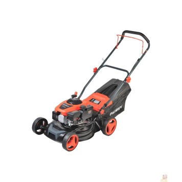 Газонокосилка PATRIOT PT 41LM Газонокосилка бензиновая 512109002 {Рабочий объем 123сс, мощность 3.5л.с., раб шир 42см, регул. высоты 30-75мм прорезин. колеса 152-178мм, травосбор.  40л, функц. мульчир.}-1