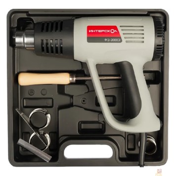 Пневмоинструмент, Термопистолет ИНТЕРСКОЛ ФЭ-2000Э Фен строительный 192.0.1.00 {2000Вт, 80-600 °С,поток 300-500л/мин, 0.8кг}-2
