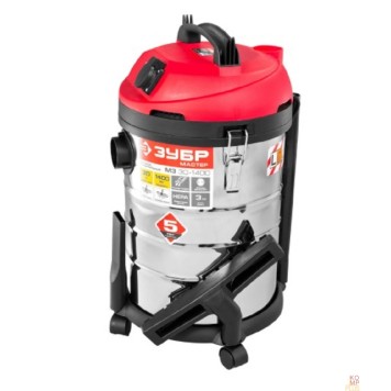 Электроинструменты ЗУБР Пылесос строительный ПУ-30-1400 М3 { М3-30, 30 л, 1400 Вт, сухая и влажная уборка, корпус из нержавеющей стали, розетка до 2000Вт }-1