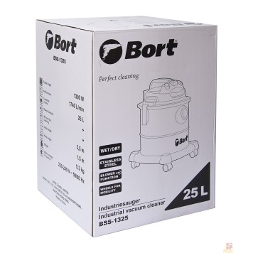 Пылесосы строительные Bort BSS-1325 Пылесос строительный 91272218 { 1300 Вт, вместимость 25 л, 29 л/сек, 5,3 кг, набор аксессуаров 6 шт }-2
