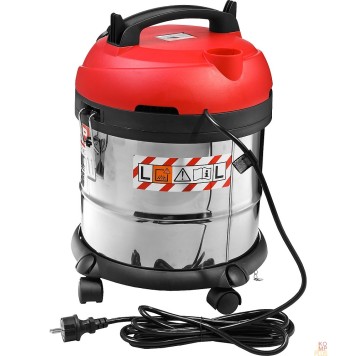 Электроинструменты ЗУБР Пылесос строительный ПУ-20-1400 М3 { модель М3-20, 20 л, 1400 Вт, сухая и влажная уборка, корпус из нержавеющей стали, розетка до 2000Вт }