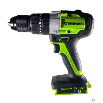 Дрели, Шуруповерты, Гайковерты Greenworks GD24DD60 Дрель-шуруповерт ударная аккумуляторная, 24V, бесщеточная, без АКБ и ЗУ 3704107-1