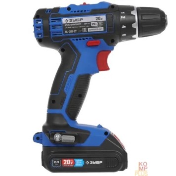 Дрель, Шуруповерт ЗУБР 20В, 2 АКБ (2Ач), в кейсе, дрель-шуруповерт, Профессионал. DL-201-22-1