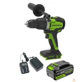 Дрели, Шуруповерты, Гайковерты Greenworks GD24DD140 Дрель-шуруповерт аккумуляторная,  24V, 70/140Нм,Anti-kickback,1х4Ач,ЗУ,кор 3707607CUB
