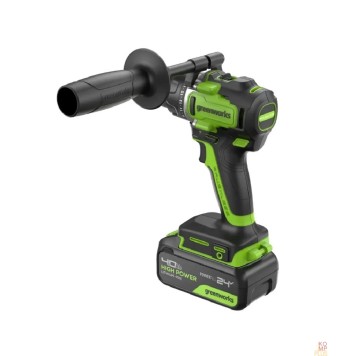 Дрели, Шуруповерты, Гайковерты Greenworks GD24DD90 Дрель-шуруповерт аккумуляторная,  24V, 90 Нм, бесщеточная, 45/90Нм,1х4Ач,ЗУ,кор 3707507CUB-2
