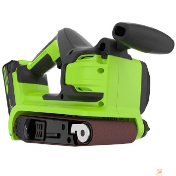 Углошлифовальные, Шлифовальные машины, Реноватор Greenworks G24BS Ленточная шлифовальная машина бесщеточная аккумуляторная, 24V, 75х457мм, 259 м/мин,1х2Ач,ЗУ,кор 3100607CUA-2