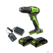 Дрели, Шуруповерты, Гайковерты Greenworks GD24DD35 Дрель-шуруповерт аккумуляторная, 24V, б/щет, 29/35Нм,2х2Ач,ЗУ,кор 3704007CUC