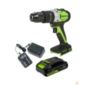 Дрели, Шуруповерты, Гайковерты Greenworks GD24DD60 Дрель-шуруповерт ударная аккумуляторная, 24V, бесщеточная, 30/60Нм,1х2Ач,ЗУ,кор 3704107CUA