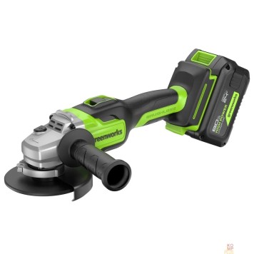 Углошлифовальные, Шлифовальные машины, Реноватор Greenworks GD24AG 24В Угловая шлифовальная машина акк, б/щет, 125 мм, 10500 об/мин,1х8Ач,ЗУ,кор 3200207CUH