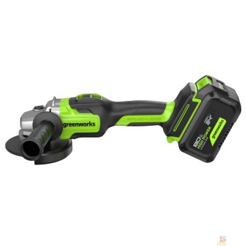 Углошлифовальные, Шлифовальные машины, Реноватор Greenworks GD24AG 24В Угловая шлифовальная машина акк, б/щет, 125 мм, 10500 об/мин,1х8Ач,ЗУ,кор 3200207CUH-1