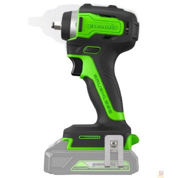 Дрели, Шуруповерты, Гайковерты Greenworks G24IW200 Гайковерт ударный аккумуляторный, 24V, 200 Нм, бесщеточный, 3/8'', 1х2Ач,ЗУ,кор 3803607CUA-1