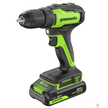 Дрели, Шуруповерты, Гайковерты Greenworks GD24DD35 Дрель-шуруповерт аккумуляторная, 24V, б/щет, 29/35Нм,1х2Ач,ЗУ,кор 3704007CUA-1