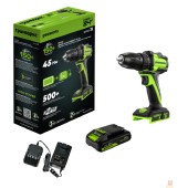 Дрели, Шуруповерты, Гайковерты Greenworks DD345, 24V, Дрель-шуруповерт аккумуляторная, бесщеточная, 27/45 Нм,13мм,1х2Ач,ЗУ,кор  3708307CUA