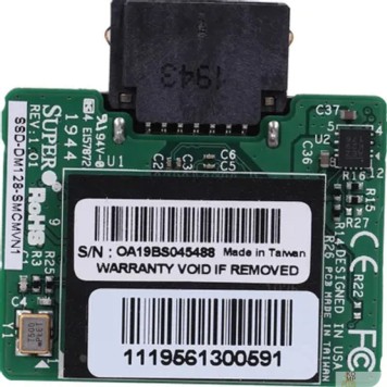Опция к серверу Supermicro SSD-DM128-SMCMVN1 Модуль SuperMicro SSD-DM128-SMCMVN1 SATA-DOM 128Gb-1