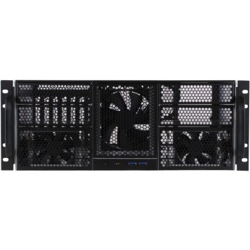 Корпус Procase RE411-D4H11-E-55 Корпус 4U server case,4x5.25+11HDD,черный,без блока питания,глубина 550мм,MB EATX 12